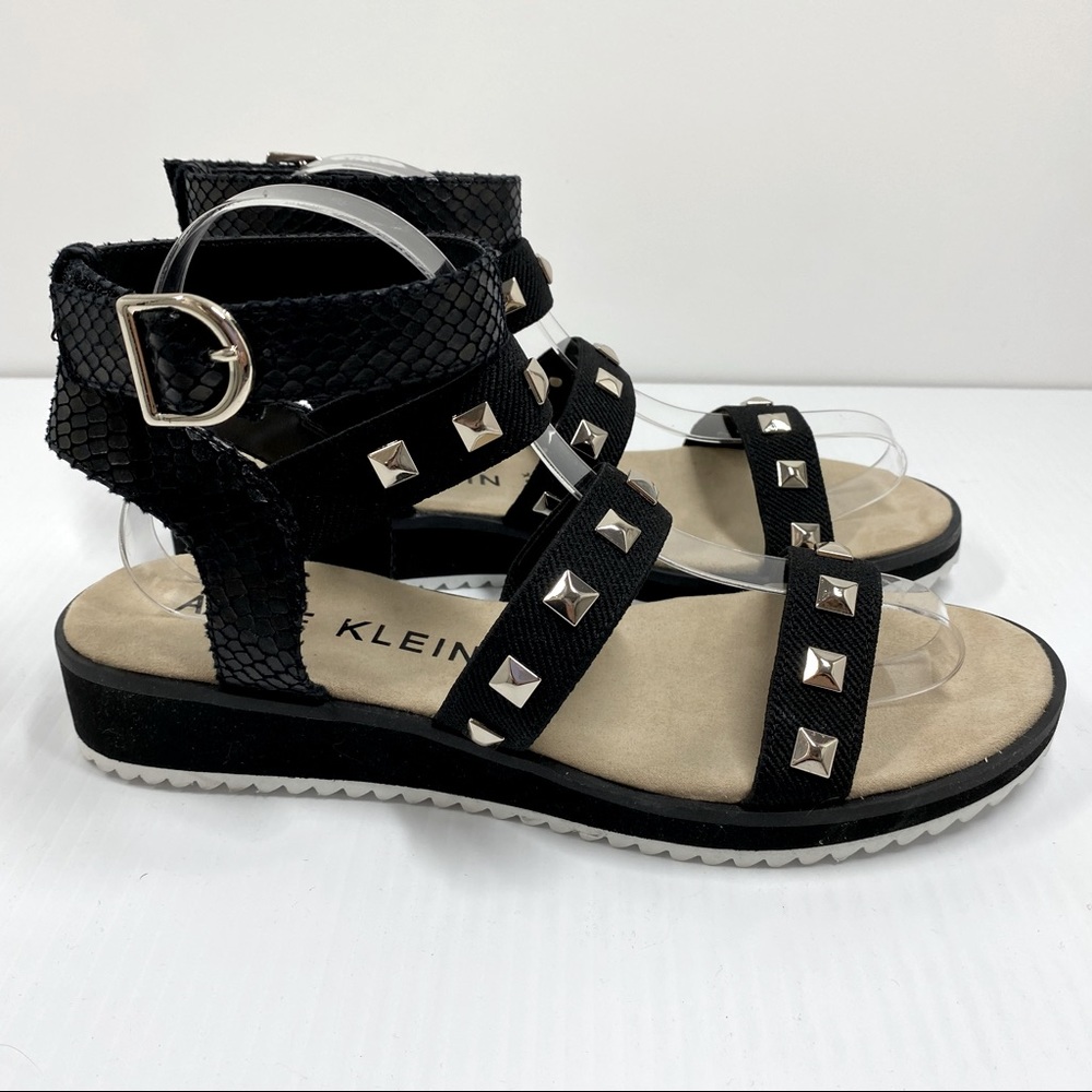 Calvin Kline Sandals Black 8 New Ankle  Strap Open toe Platform Sole side buckle